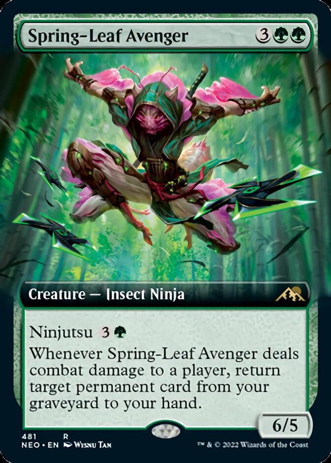 Spring-Leaf Avenger (Arte extendido) [Kamigawa: Neon Dynasty] 