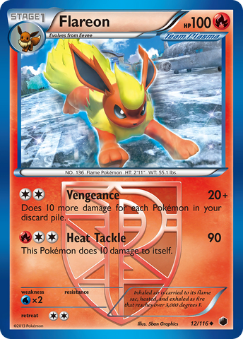 Flareon (12/116) [Blanco y negro: Congelación de plasma] 