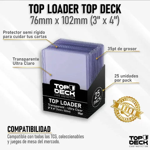 25 unidades de Top Loader Top Deck - 76x102mm (paquete)