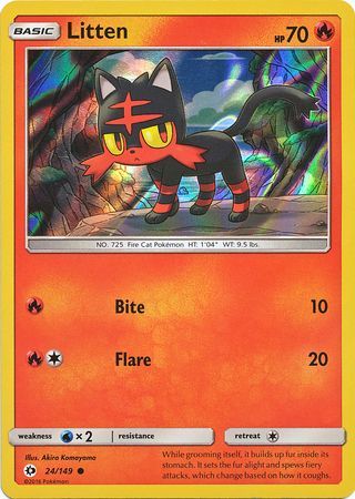 Litten (24/149) (Water Web Holo) [Sol y Luna: Conjunto básico] 