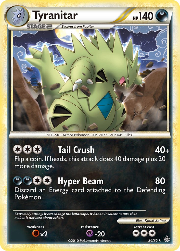 Tyranitar (26/95) (Exclusivo de la baraja temática) [HeartGold y SoulSilver: Unleashed] 