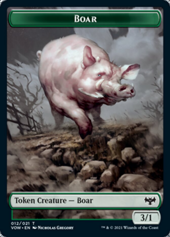 Sangre // Ficha de doble cara de jabalí [Innistrad: Fichas de voto carmesí] 