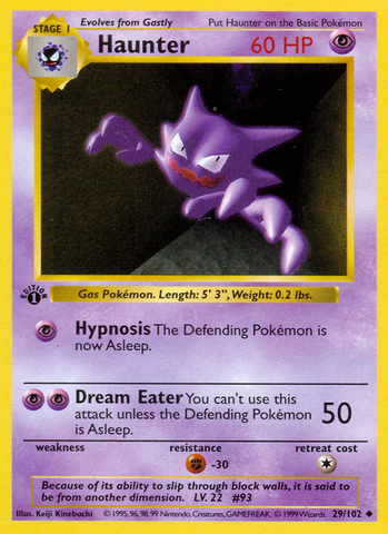 Haunter (29/102) (Shadowless) [Conjunto básico 1.ª edición] 