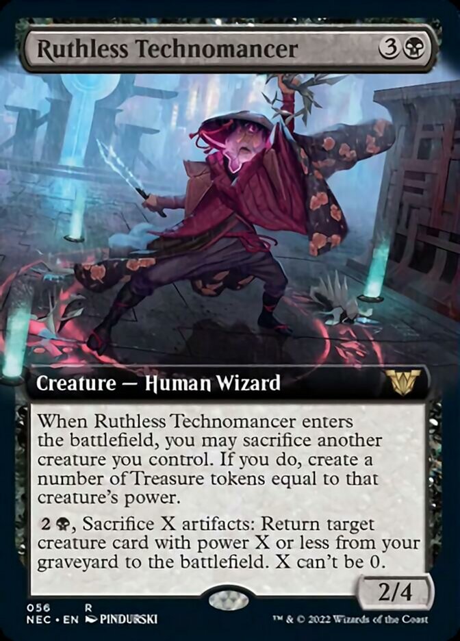 Tecnomante despiadado (arte extendido) [Kamigawa: Neon Dynasty Commander] 