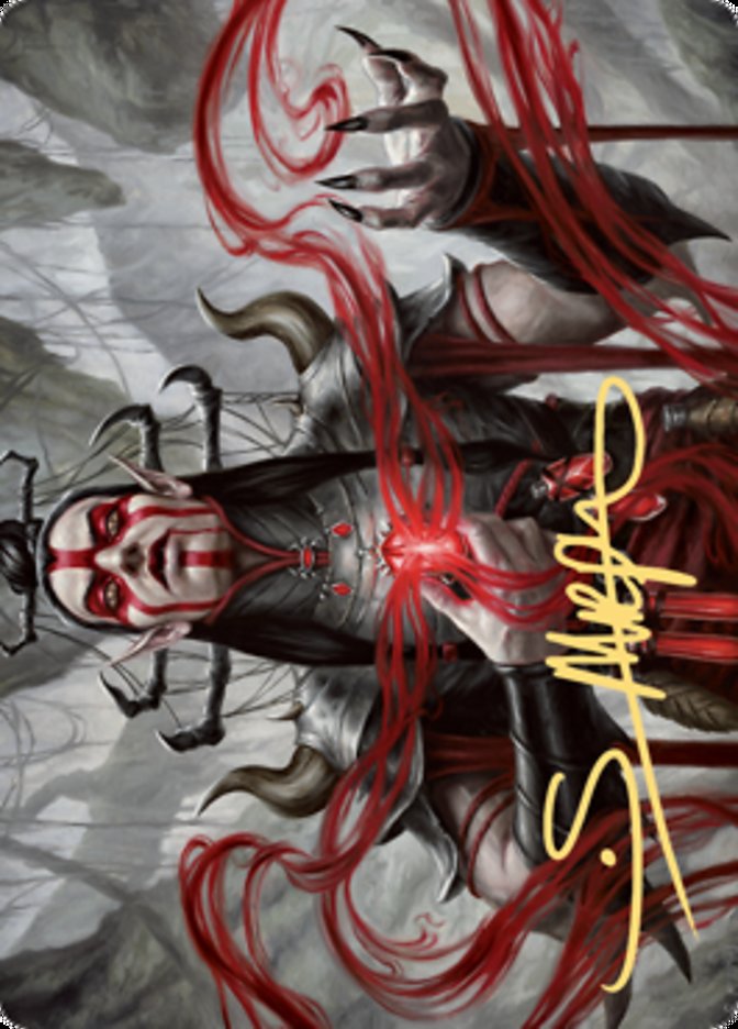 Tarjeta artística del Sacerdote de sangre de Malakir (firma estampada en oro) [Serie de arte Zendikar Rising] 