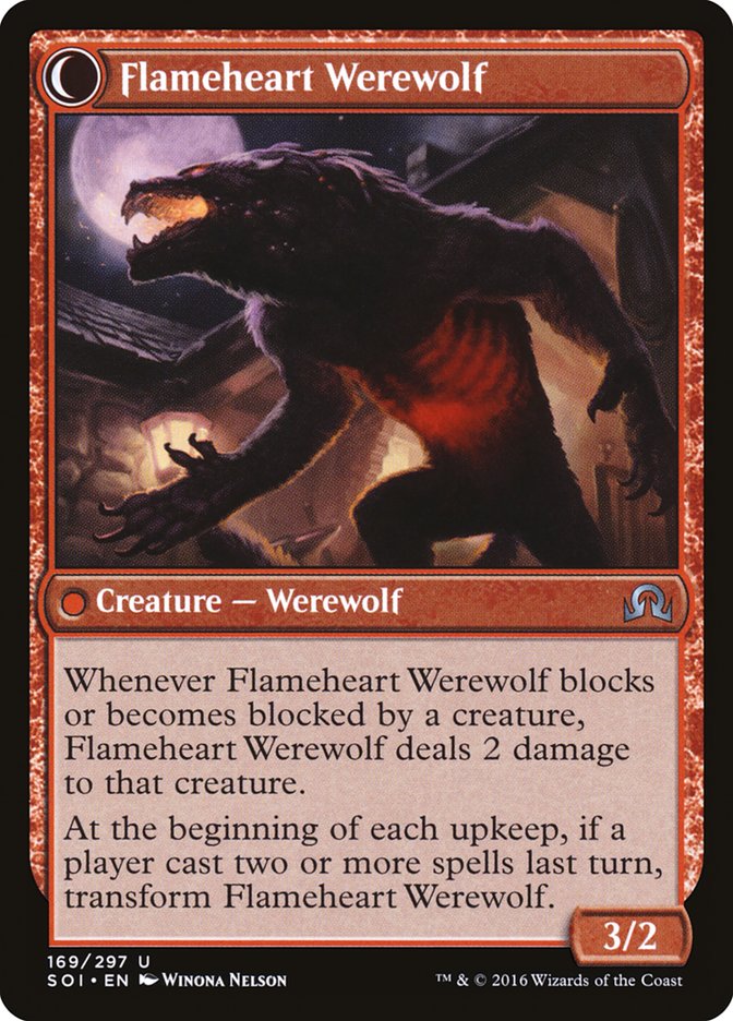 Kessig Forgemaster // Hombre lobo corazón de llamas [Sombras sobre Innistrad] 