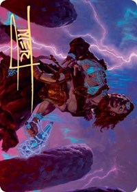 Tarjeta artística Toralf, Dios de la furia (firma estampada en oro) [Serie de arte Kaldheim] 