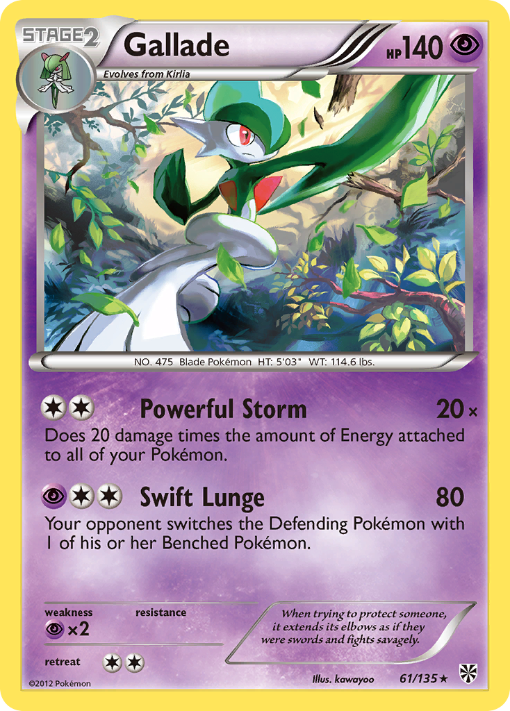 Gallade (61/135) [Blanco y negro: Tormenta de plasma] 