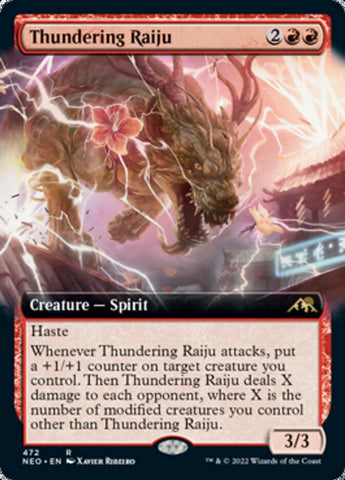 Thundering Raiju (Arte extendido) [Kamigawa: Neon Dynasty] 