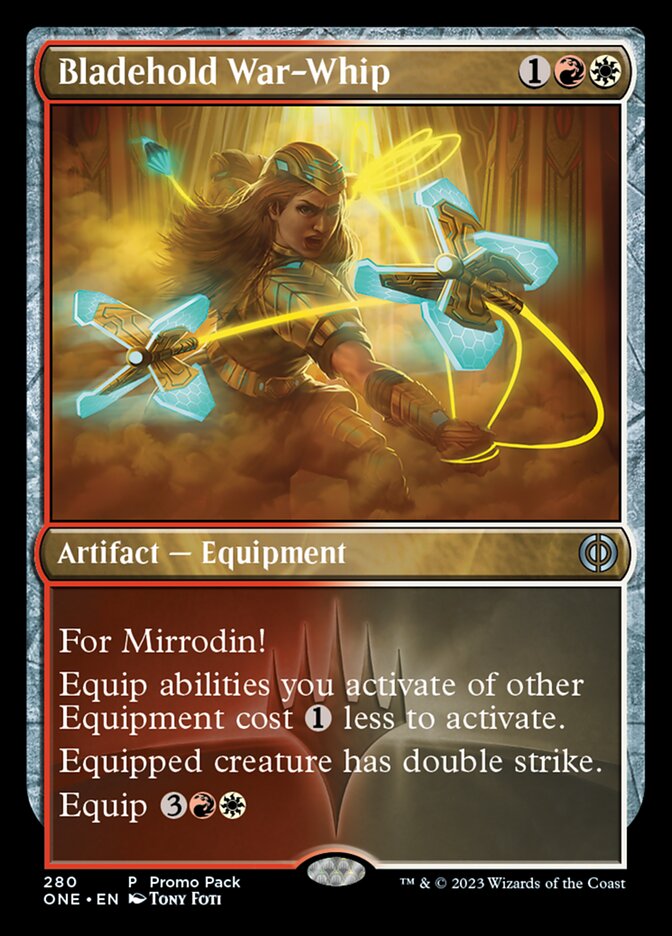 Bladehold War-Whip (paquete promocional) [Phyrexia: Promociones All Will Be One] 