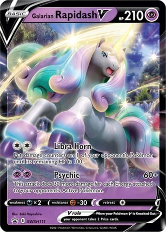 Galarian Rapidash V (SWSH111) (Tarjeta gigante) [Espada y escudo: Black Star Promos] 