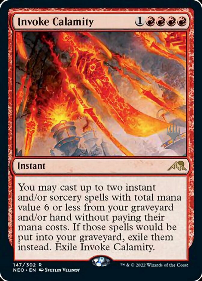 Invocar calamidad (paquete promocional) [Kamigawa: Promociones de Neon Dynasty] 