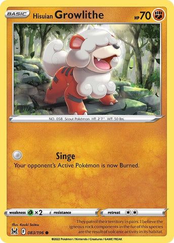 Hisuian Growlithe (083/196) [Espada y escudo: Origen perdido] 