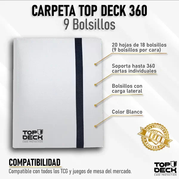 Carpeta con elástico blanca - 360 bolsillos