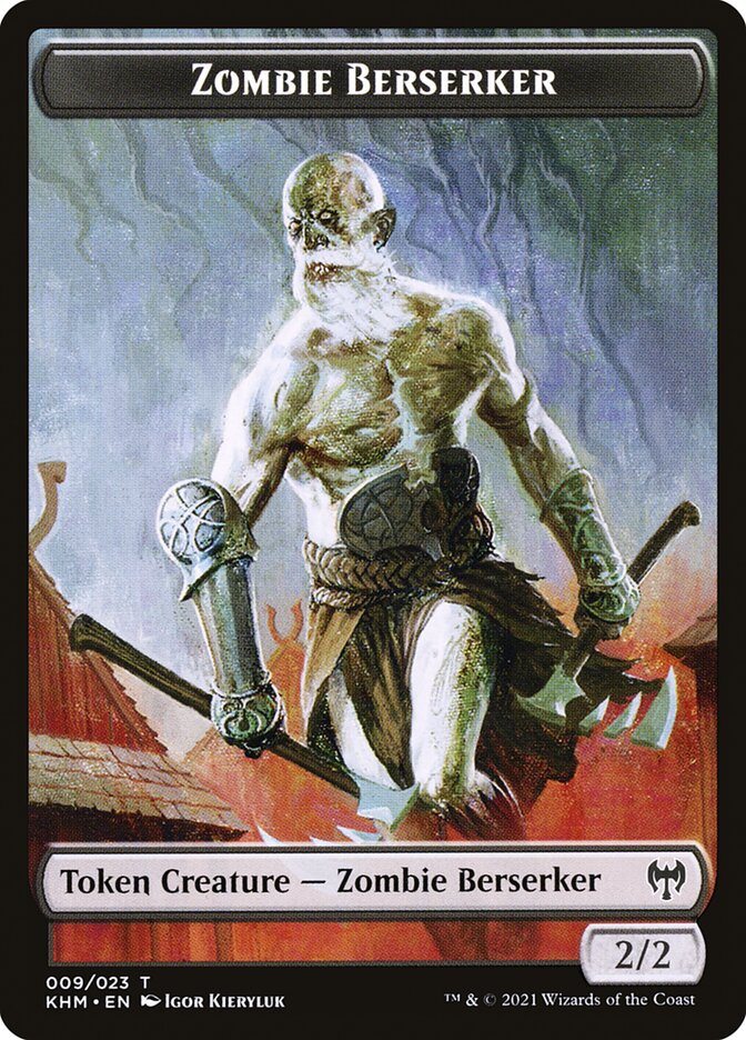 Guerrero humano // Ficha de doble cara Zombie Berserker [Fichas Kaldheim] 