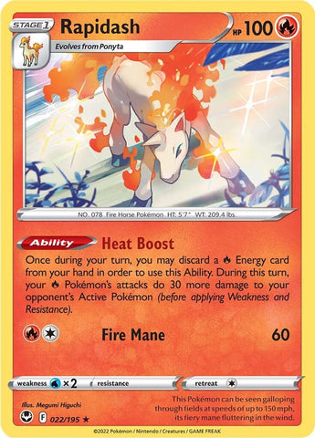 Rapidash (022/195) (Exclusivo de la baraja temática) [Espada y escudo: Silver Tempest] 