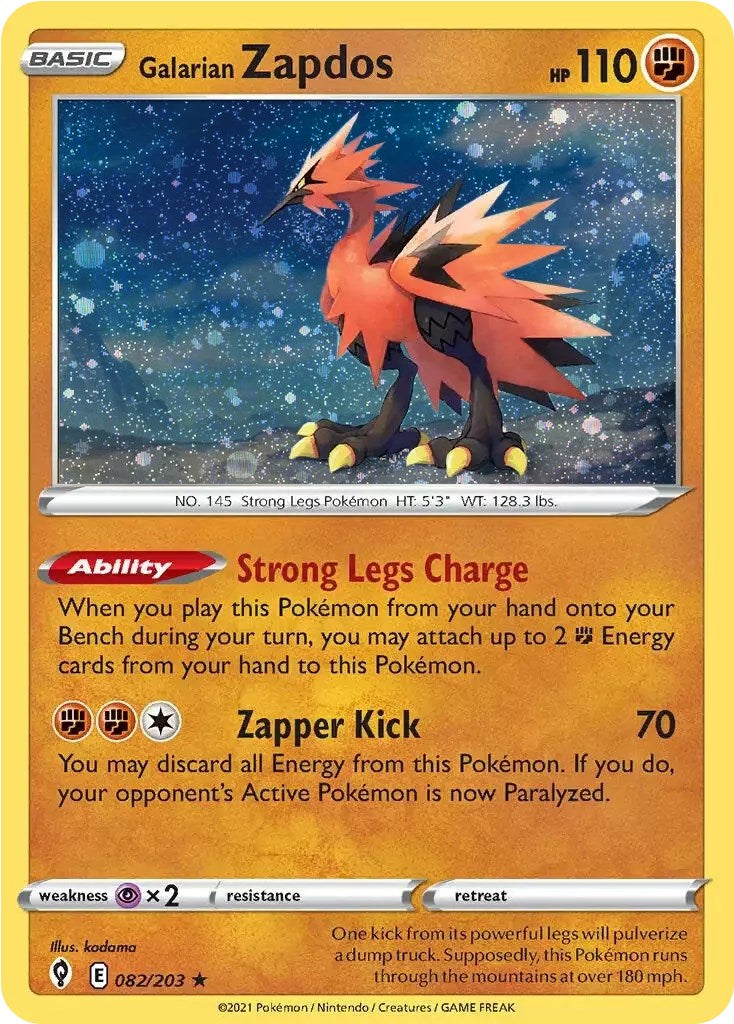 Galarian Zapdos (082/203) (Cosmos Holo) [Espada y escudo: cielos en evolución] 