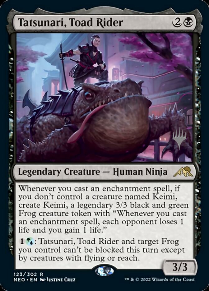 Tatsunari, Toad Rider (paquete promocional) [Kamigawa: Promociones de Neon Dynasty] 