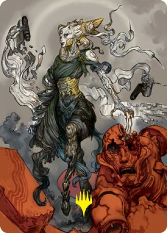 Tamiyo, tarjeta de arte Sage completada (firma estampada en oro) [Kamigawa: Neon Dynasty Art Series] 