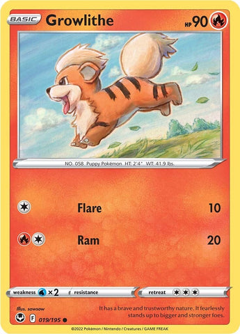 Growlithe (019/195) [Espada y escudo: Tempestad plateada] 