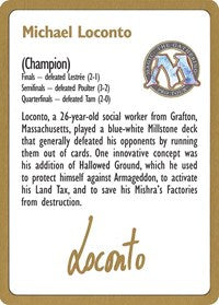 Tarjeta de biografía de Michael Loconto de 1996 [Mazos de campeonato mundial] 