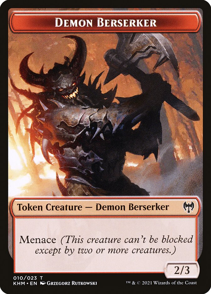 Guerrero humano // Ficha de doble cara Demon Berserker [Fichas Kaldheim] 