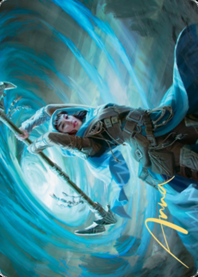 Tarjeta artística Sea Gate Stormcaller (firma estampada en oro) [Serie artística Zendikar Rising] 