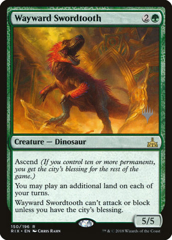 Wayward Swordtooth (Paquete promocional) [Rivals of Ixalan Promos] 