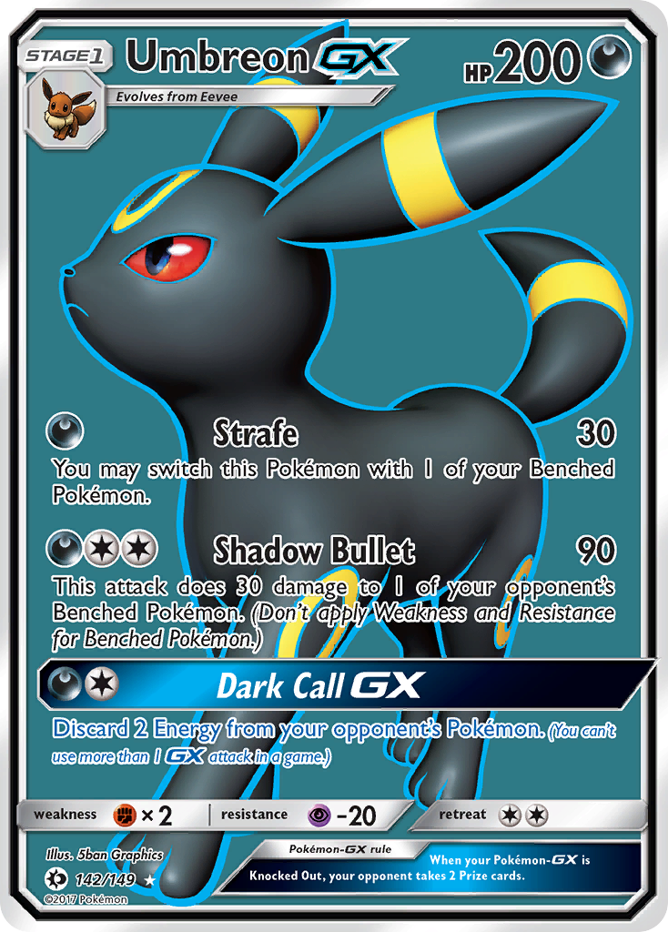 Umbreon GX (142/149) [Sol y Luna: Conjunto básico] 
