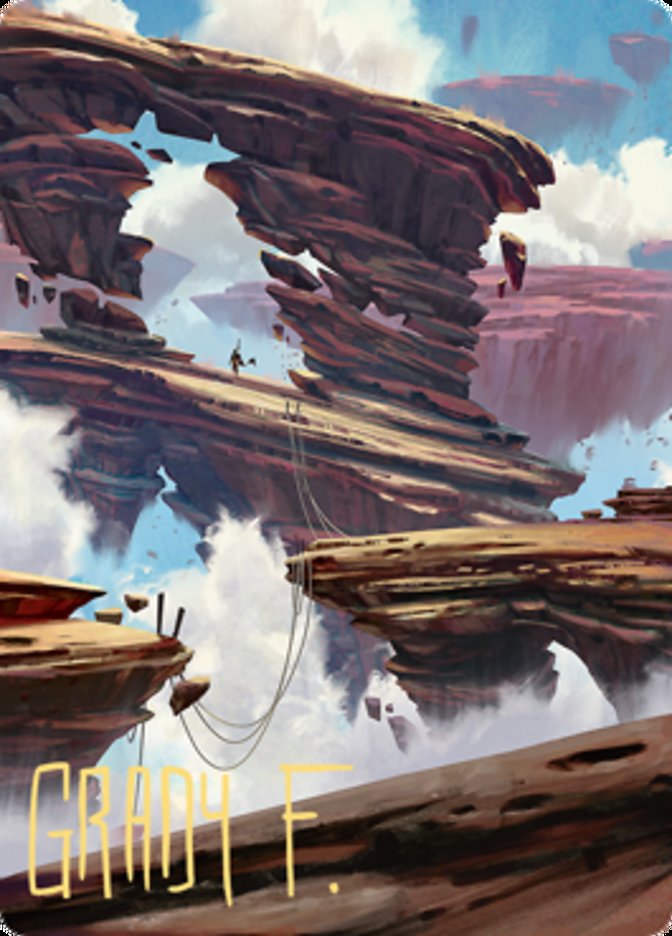 Tarjeta artística Boulderloft Pathway (firma estampada en oro) [Serie Zendikar Rising Art] 
