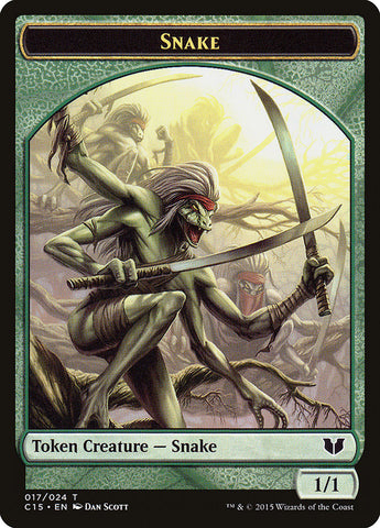 Serpiente (017) // Ficha de doble cara de saproling [Fichas Commander 2015] 
