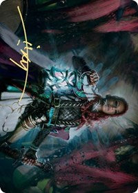 Tarjeta artística Tergrid, Dios del miedo (firma estampada en oro) [Serie de arte Kaldheim] 