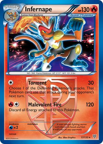 Infernape (17/135) [Blanco y negro: Tormenta de plasma] 