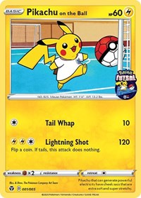 Pikachu en la pelota (001/005) [Tarjetas varias] 