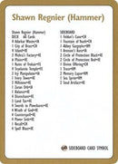 1996 Tarjeta de lista de mazo de Shawn "Hammer" Regnier [Mazos del Campeonato Mundial] 