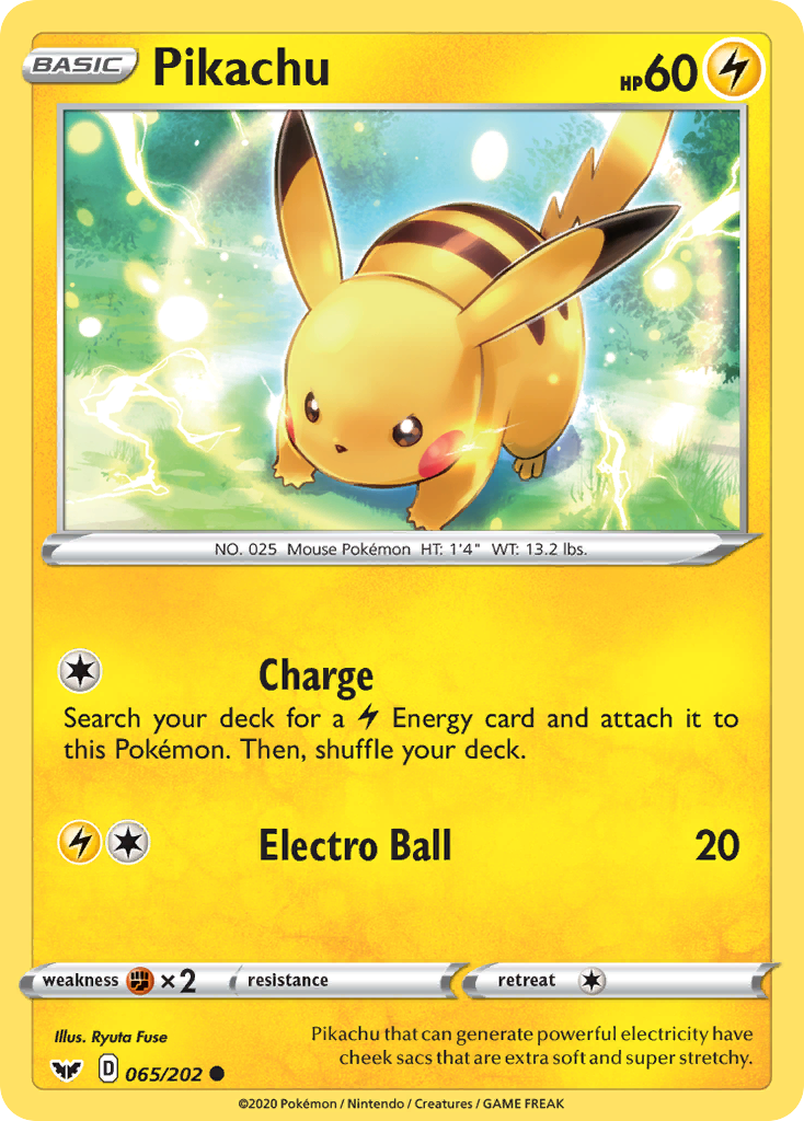 Pikachu (065/202) [Espada y escudo: conjunto básico] 