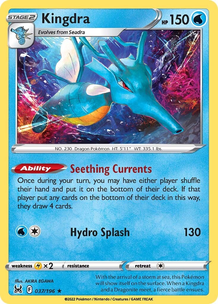 Kingdra (037/196) (Exclusivo de la baraja temática) [Espada y escudo: Lost Origin] 
