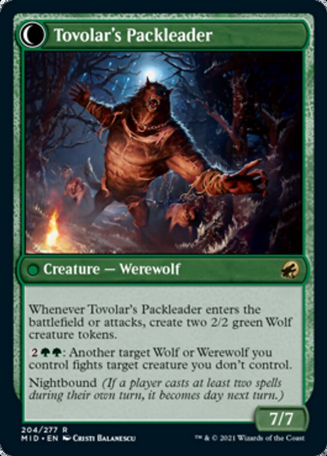 Maestro de caza de Tovolar // Líder de manada de Tovolar [Innistrad: Caza de medianoche] 