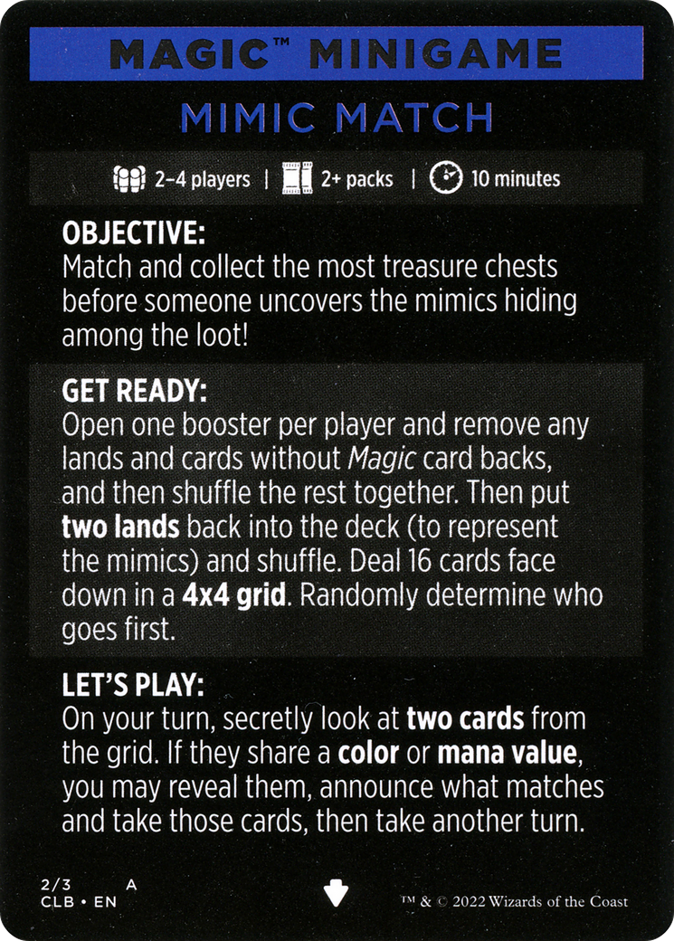Mimic Match (Minijuego mágico) [Commander Legends: Minijuego Battle for Baldur's Gate] 