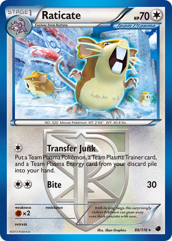 Raticate (88/116) [Blanco y negro: Congelación de plasma] 