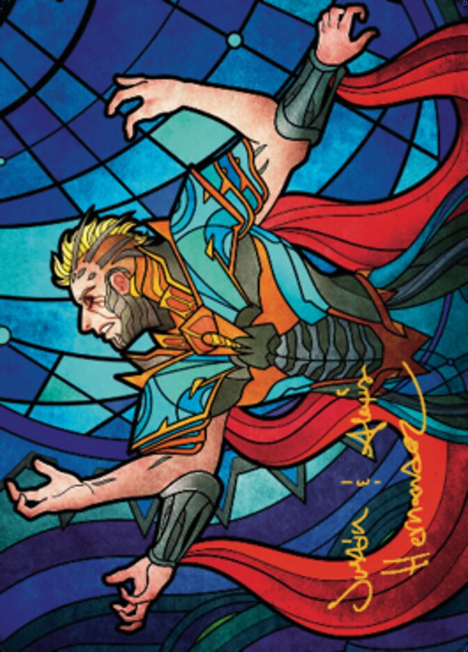 Tarjeta de arte resucitado Ertai 2 (firma estampada en oro) [Serie de arte Dominaria United] 