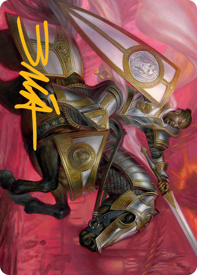 Tarjeta de arte Sentinel sellada (firma estampada en oro) [Serie de arte March of the Machine] 