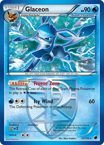 Glaceon (23/116) (Exclusivo de la cubierta temática) [Blanco y negro: Plasma Freeze] 