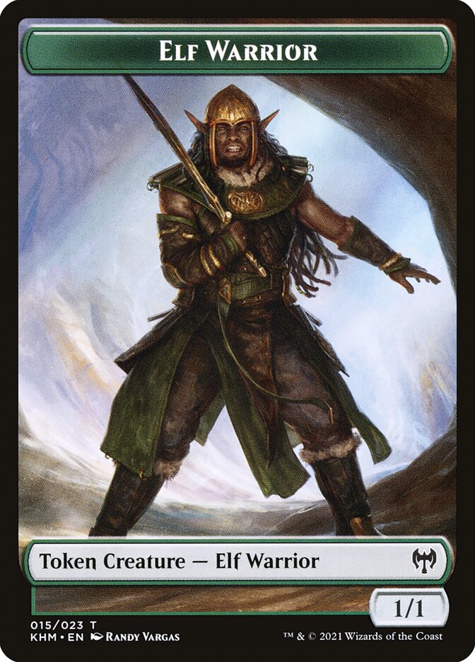 Elemental // Ficha de doble cara del guerrero elfo [Fichas de comandante de Kaldheim] 