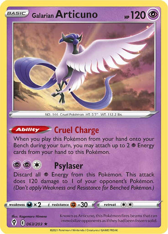 Articuno de Galar (063/203) [Espada y escudo: cielos en evolución] 