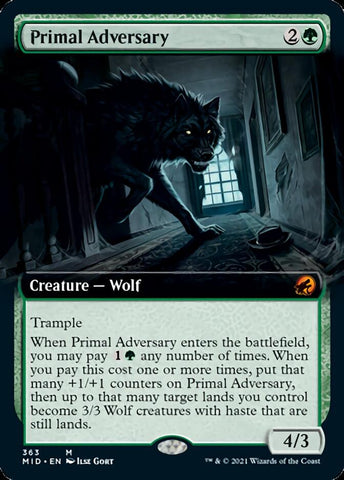 Adversario primigenio (arte extendido) [Innistrad: Midnight Hunt] 