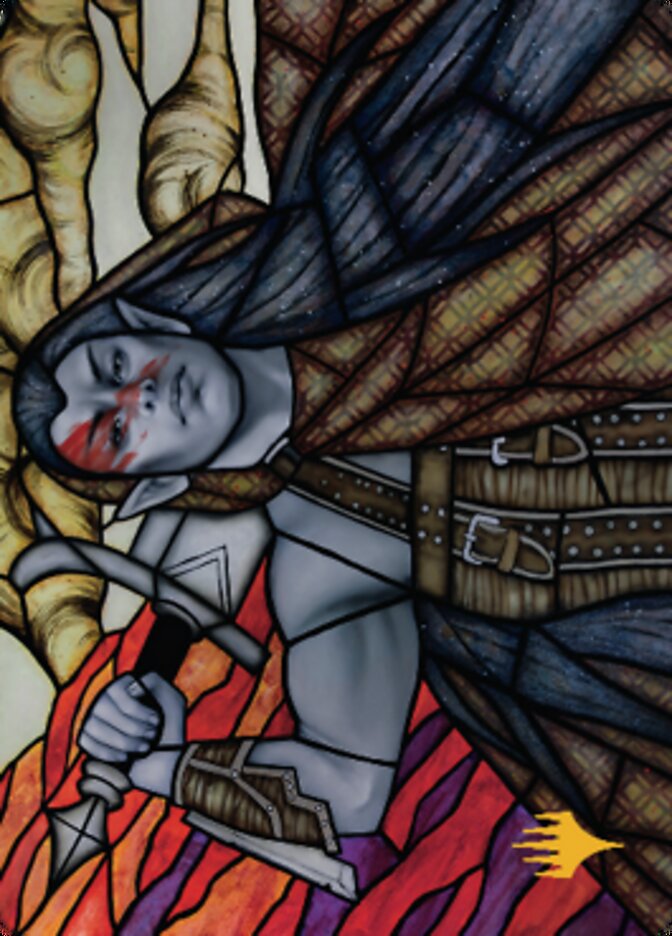 Radha, tarjeta artística de Señor de la Guerra de la Coalición (firma estampada en oro) [Serie de arte Dominaria United] 
