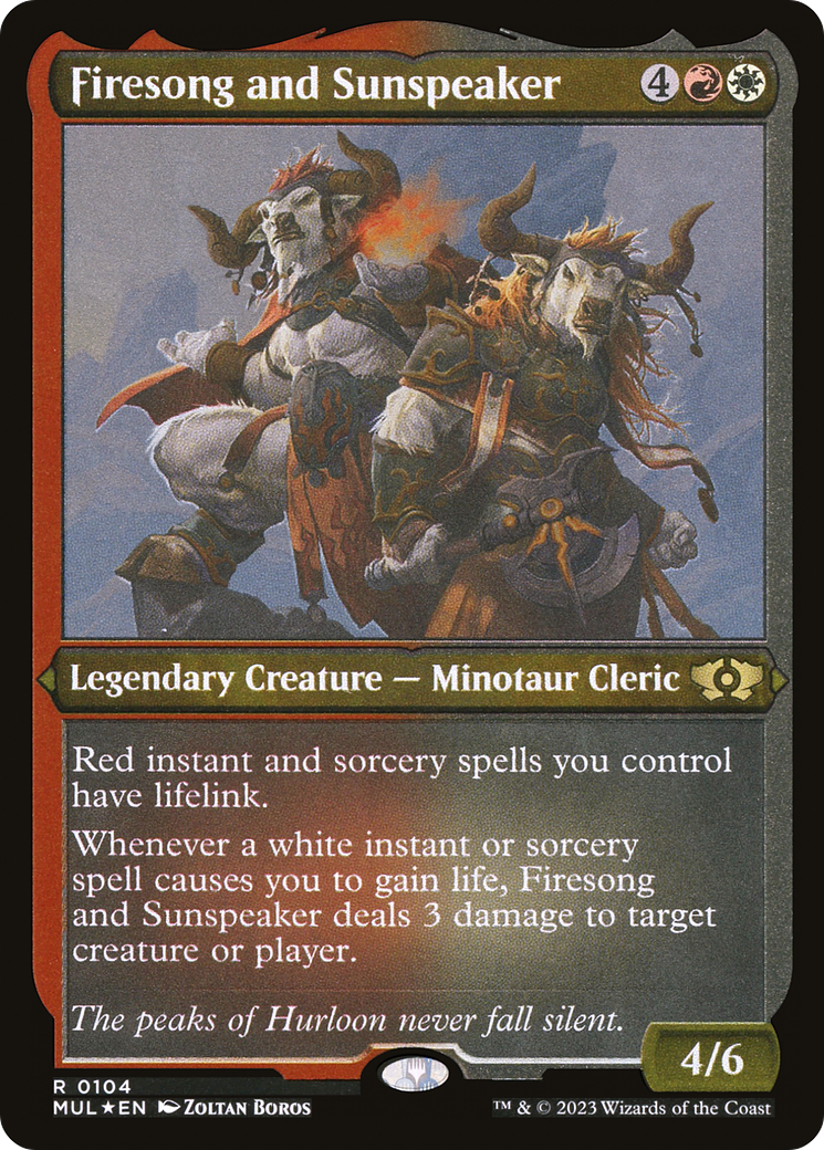 Firesong y Sunspeaker (grabado en lámina) [Multiverse Legends] 
