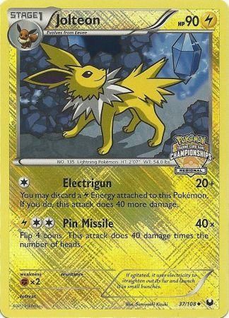 Jolteon (37/108) (Campeonato Regional) [Tarjetas de liga y campeonato] 