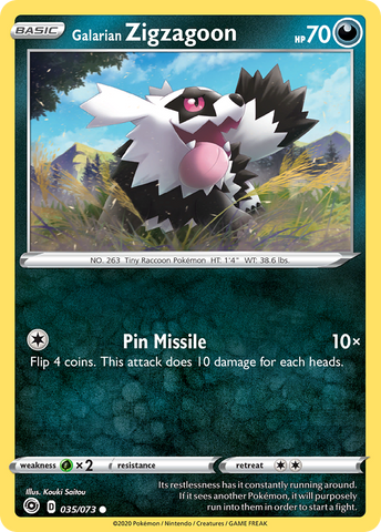 Zigzagoon de Galar (035/073) [Espada y escudo: Camino del campeón] 